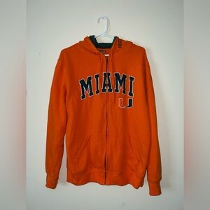 Orange Miami U Hurricanes Zip up Sweatshirt